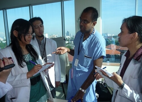 Dr. Ambati Talking To Staff